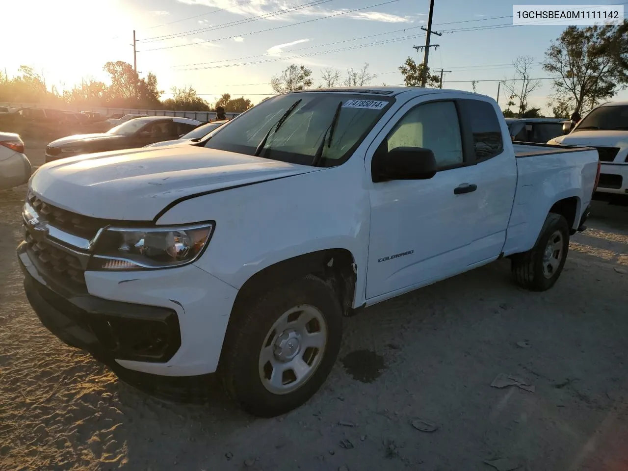 2021 Chevrolet Colorado VIN: 1GCHSBEA0M1111142 Lot: 74785014