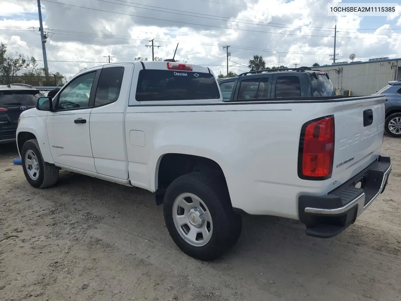 2021 Chevrolet Colorado VIN: 1GCHSBEA2M1115385 Lot: 76115774