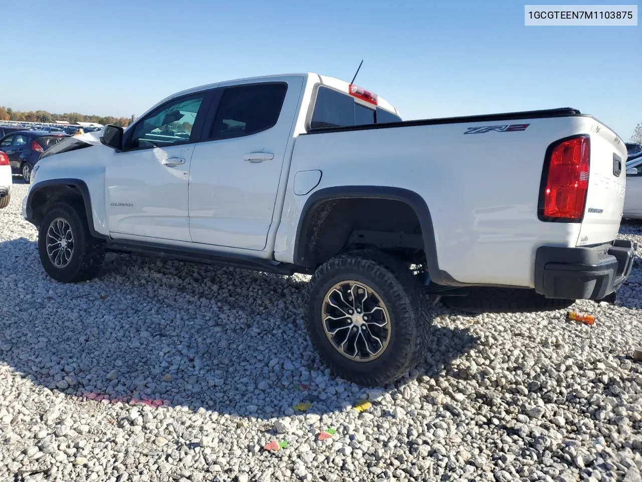 2021 Chevrolet Colorado Zr2 VIN: 1GCGTEEN7M1103875 Lot: 76377884