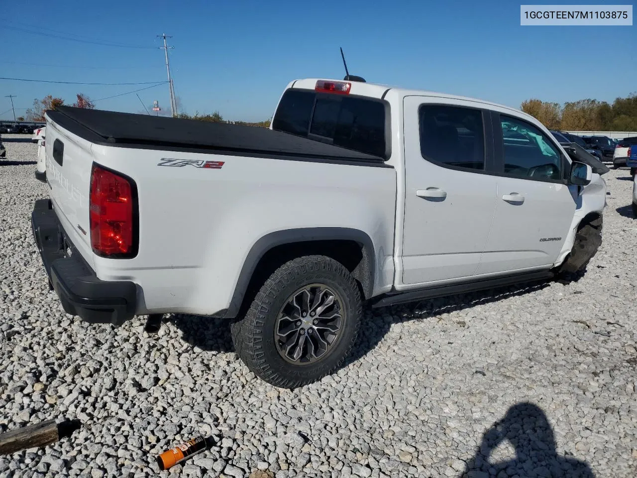 2021 Chevrolet Colorado Zr2 VIN: 1GCGTEEN7M1103875 Lot: 76377884