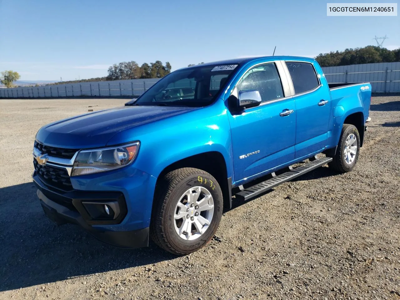 2021 Chevrolet Colorado Lt VIN: 1GCGTCEN6M1240651 Lot: 77407214