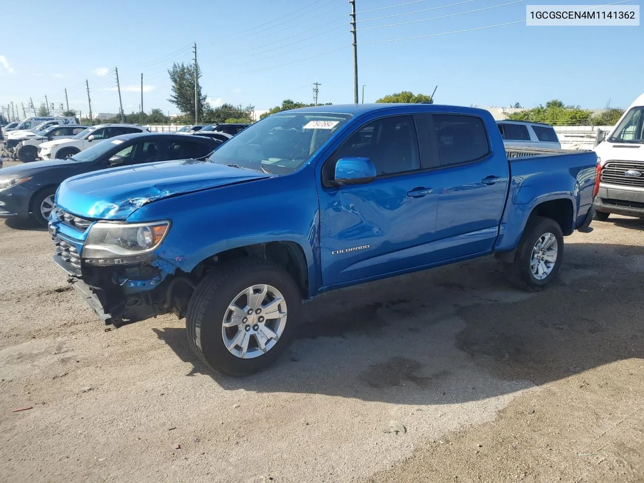 2021 Chevrolet Colorado Lt VIN: 1GCGSCEN4M1141362 Lot: 77847684