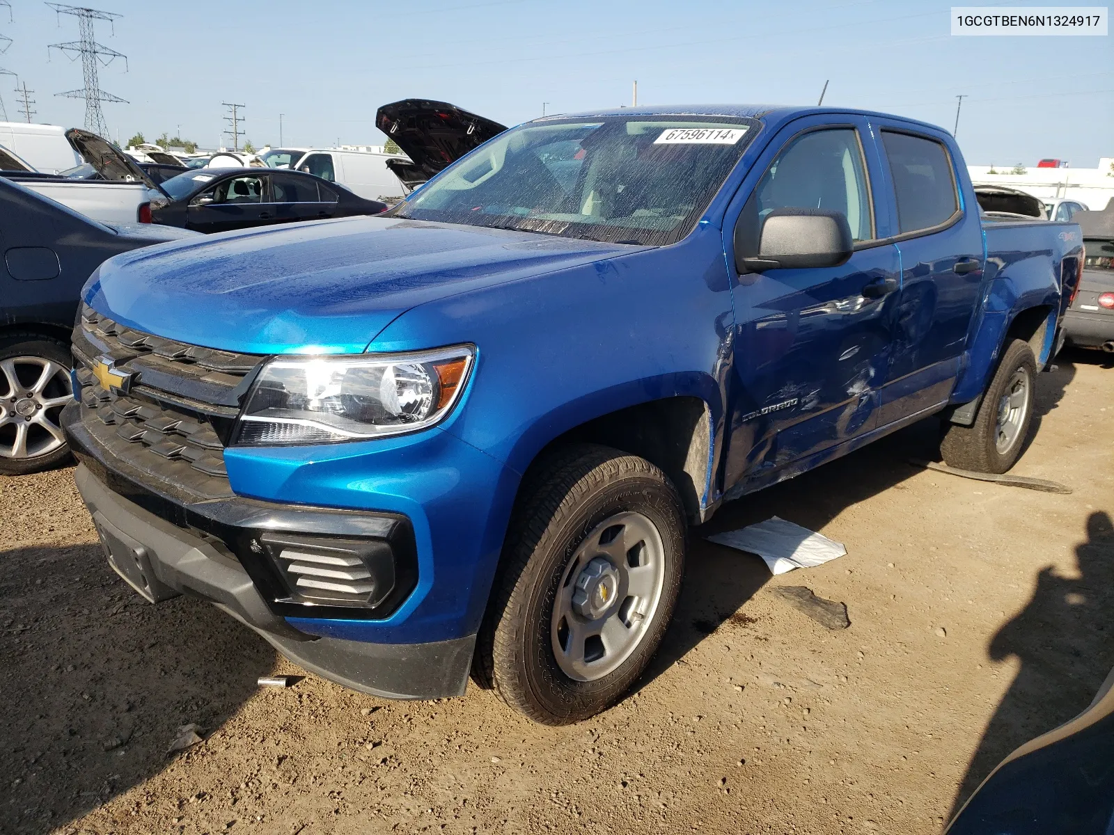 2022 Chevrolet Colorado VIN: 1GCGTBEN6N1324917 Lot: 67596114