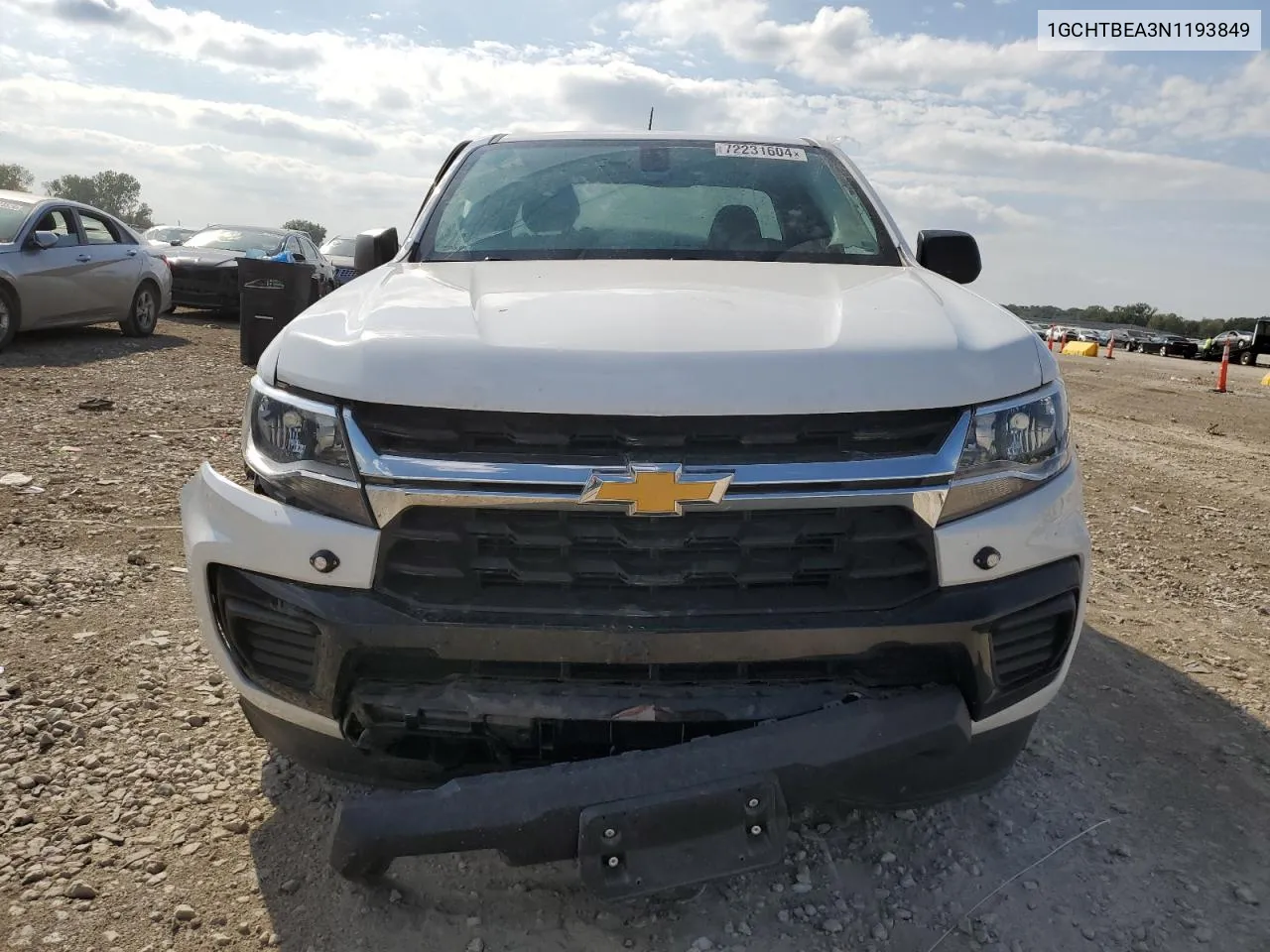 2022 Chevrolet Colorado VIN: 1GCHTBEA3N1193849 Lot: 72231604