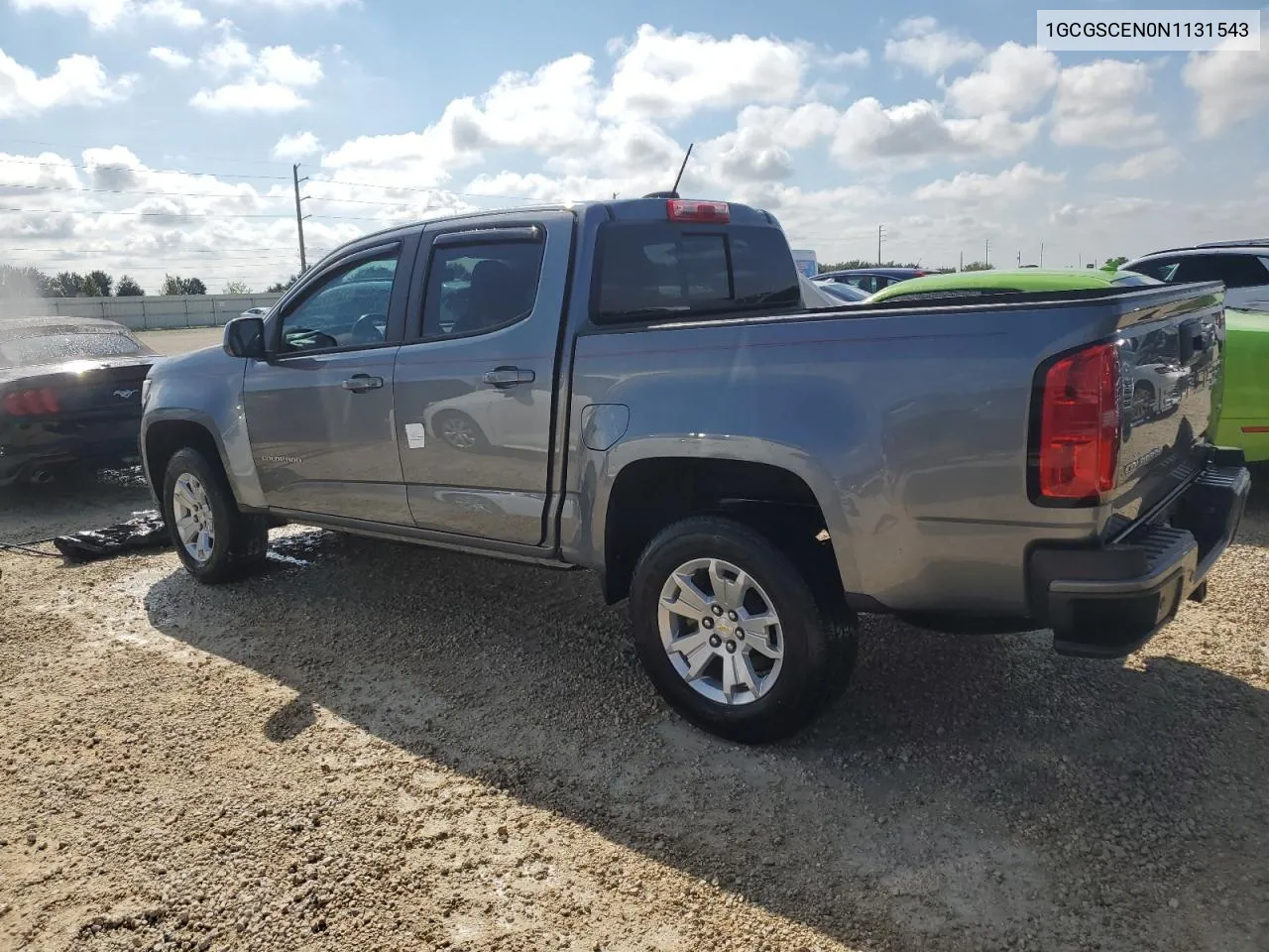 2022 Chevrolet Colorado Lt VIN: 1GCGSCEN0N1131543 Lot: 74122854