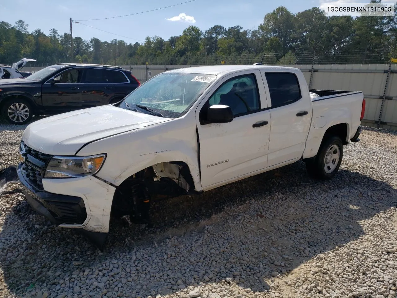 2022 Chevrolet Colorado VIN: 1GCGSBENXN1316905 Lot: 75496944