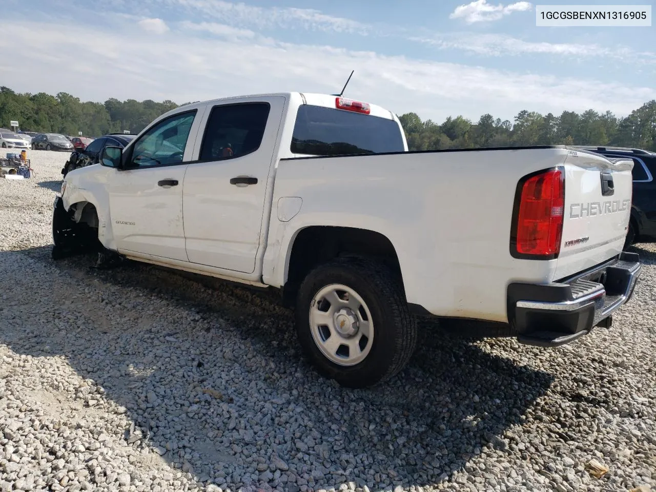 2022 Chevrolet Colorado VIN: 1GCGSBENXN1316905 Lot: 75496944