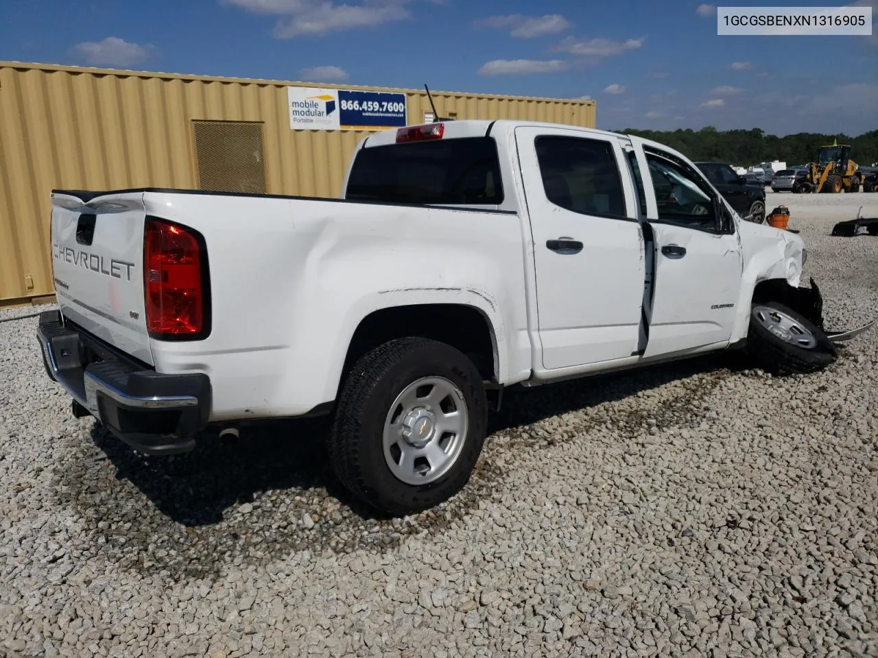 2022 Chevrolet Colorado VIN: 1GCGSBENXN1316905 Lot: 75496944