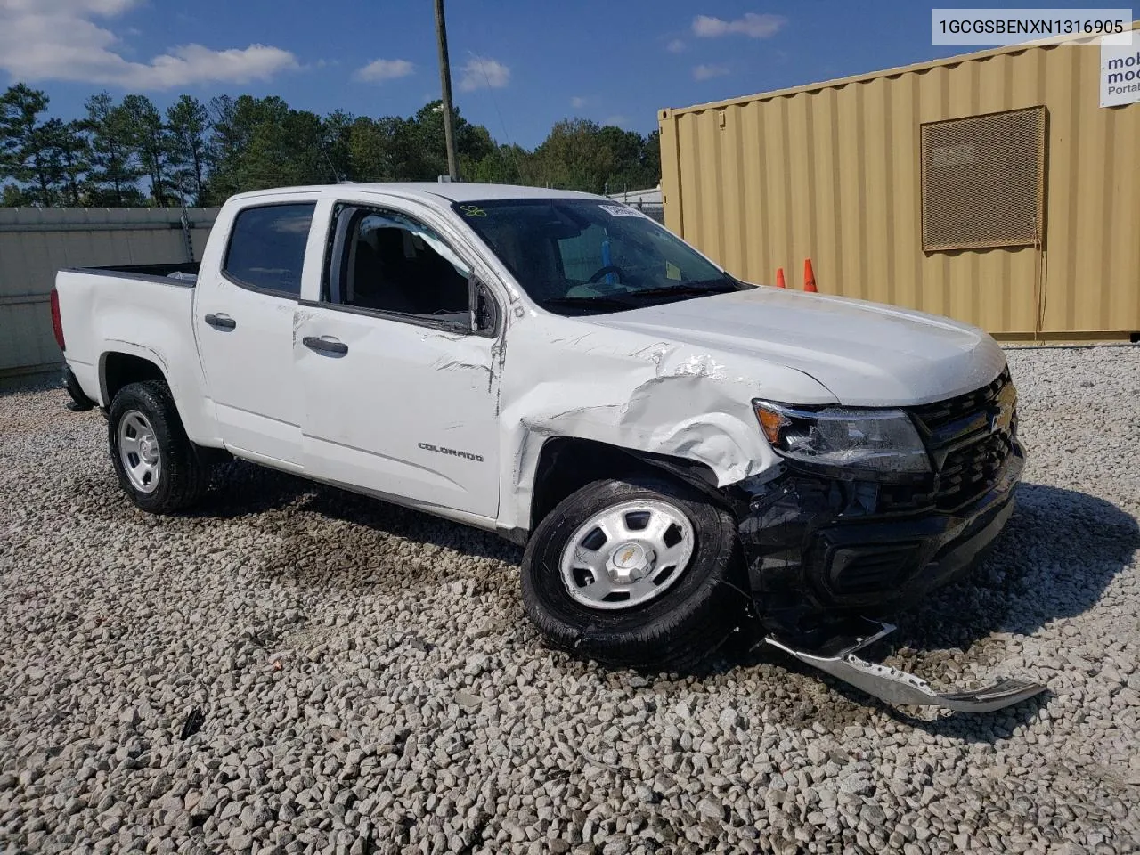 2022 Chevrolet Colorado VIN: 1GCGSBENXN1316905 Lot: 75496944