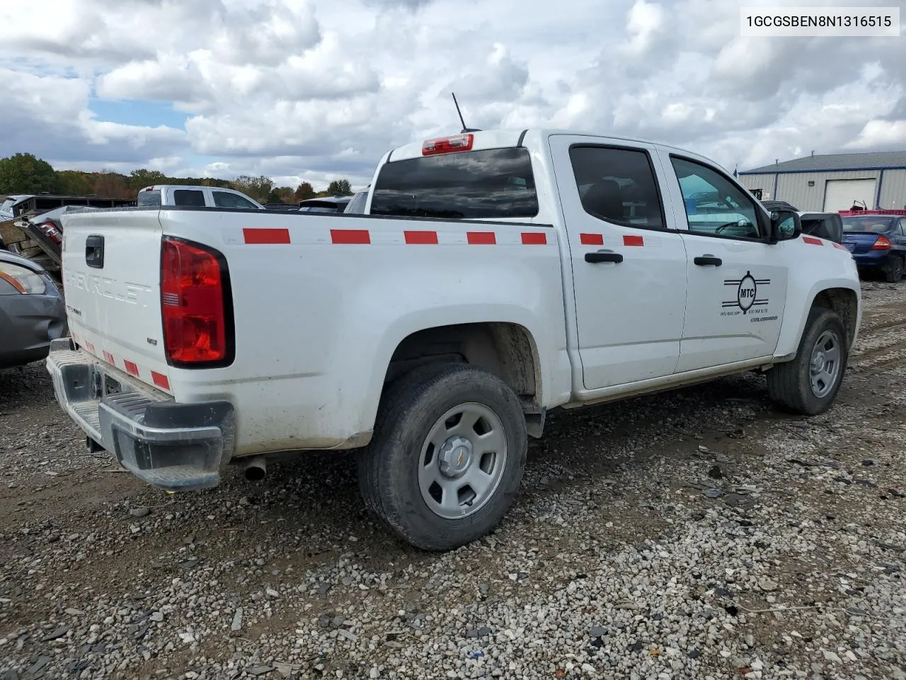 2022 Chevrolet Colorado VIN: 1GCGSBEN8N1316515 Lot: 75870244