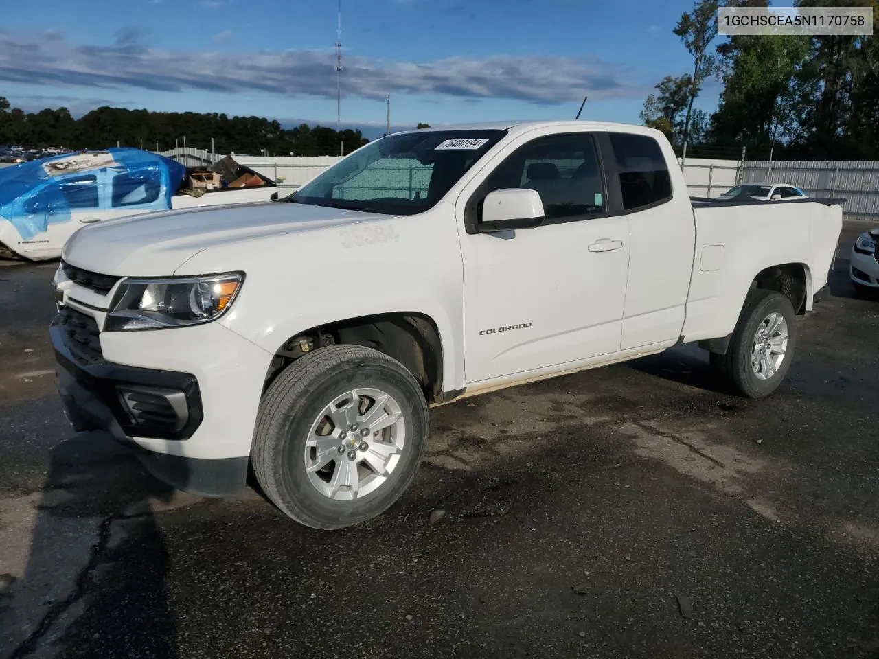 2022 Chevrolet Colorado Lt VIN: 1GCHSCEA5N1170758 Lot: 76400194