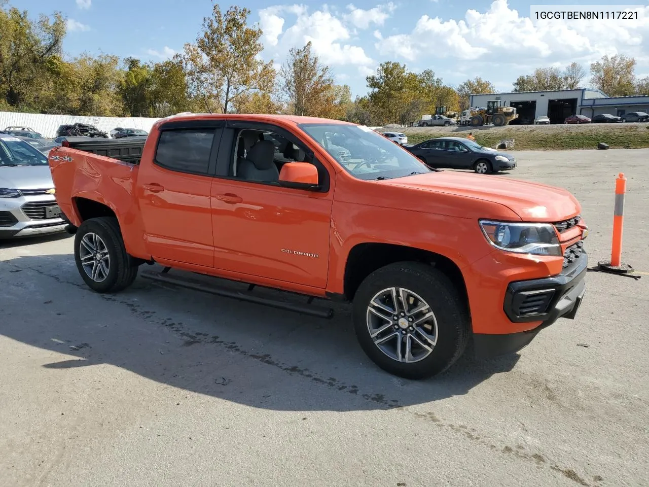 2022 Chevrolet Colorado VIN: 1GCGTBEN8N1117221 Lot: 77368664