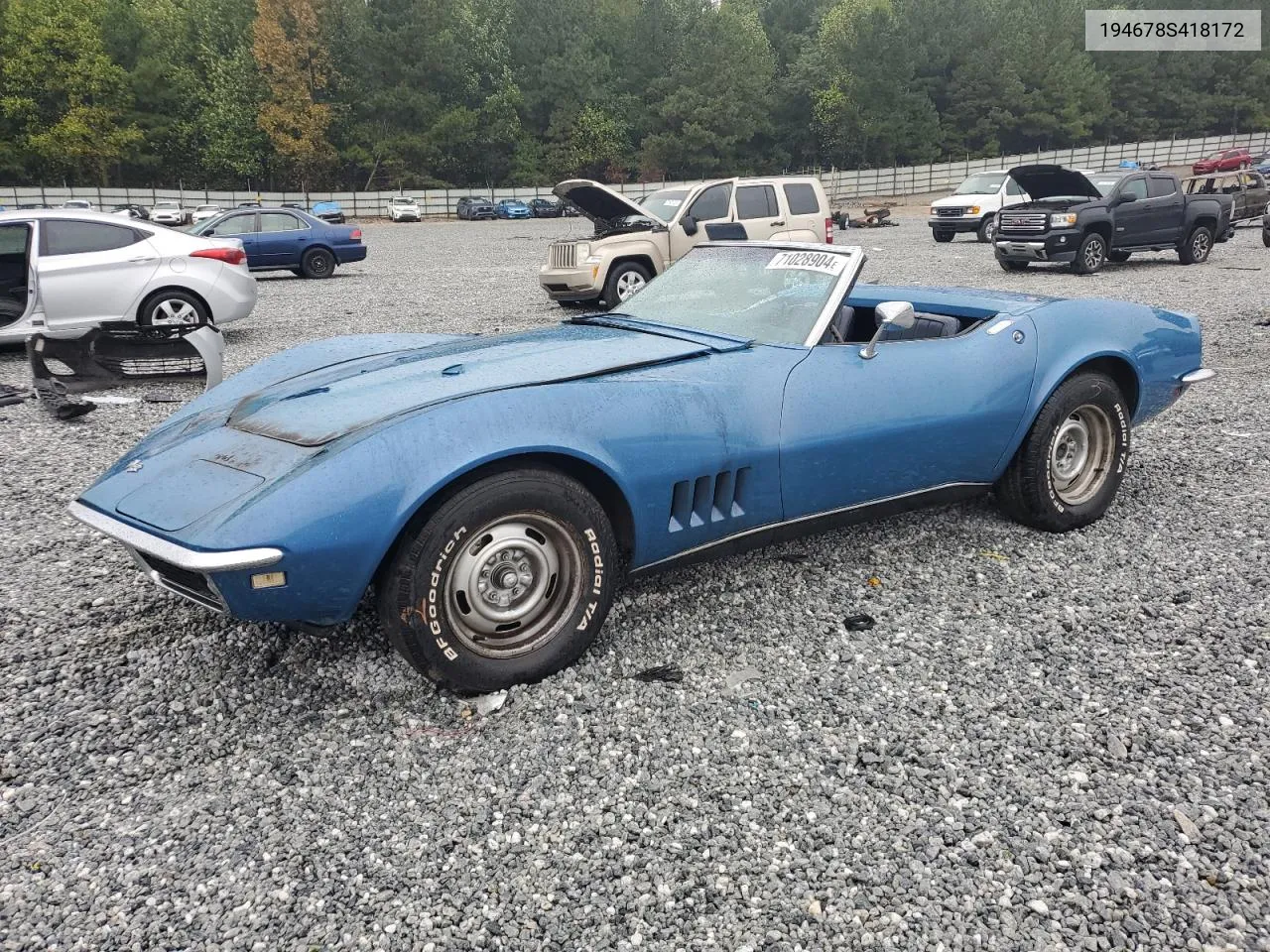 1968 Chevrolet Corvette VIN: 194678S418172 Lot: 71028904