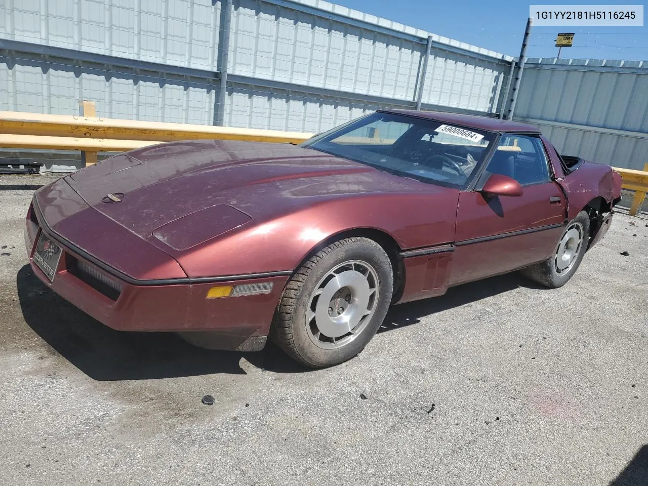 1987 Chevrolet Corvette VIN: 1G1YY2181H5116245 Lot: 59008684