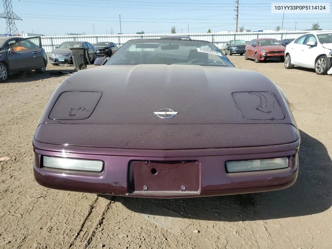 1993 Chevrolet Corvette VIN: 1G1YY33P0P5114124 Lot: 75262514