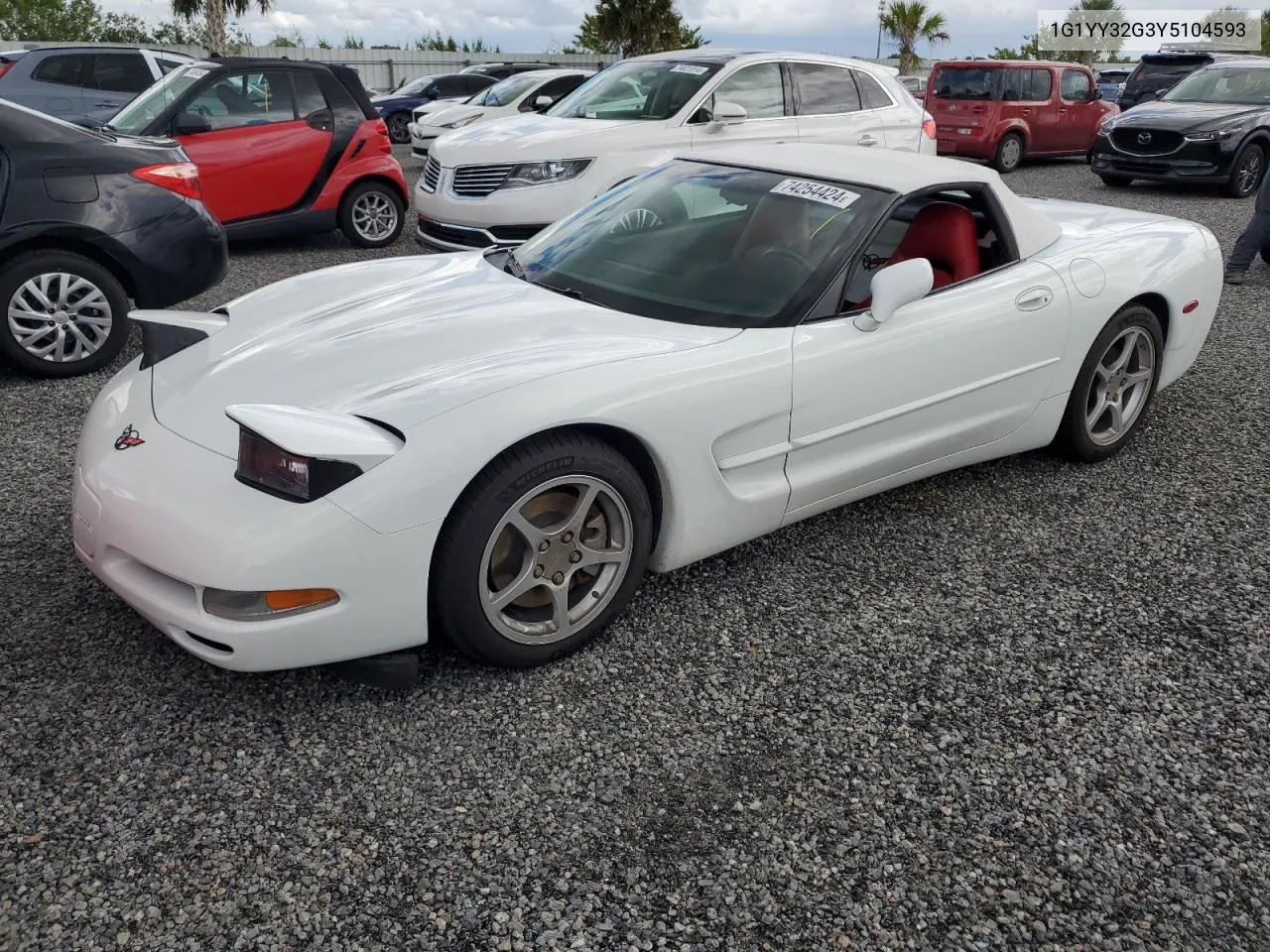 2000 Chevrolet Corvette VIN: 1G1YY32G3Y5104593 Lot: 74254424