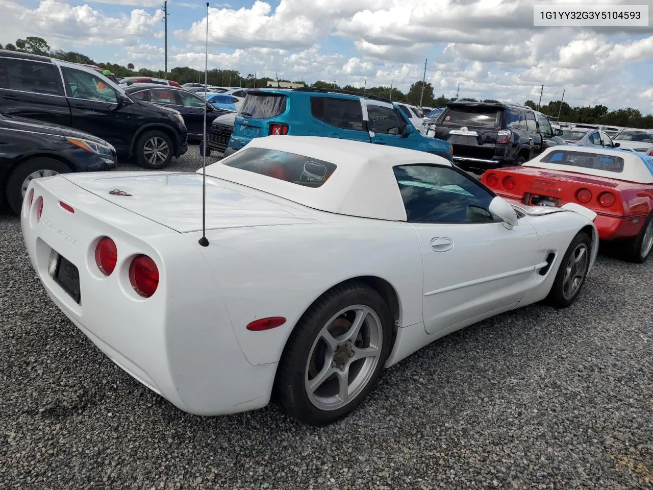 2000 Chevrolet Corvette VIN: 1G1YY32G3Y5104593 Lot: 74254424