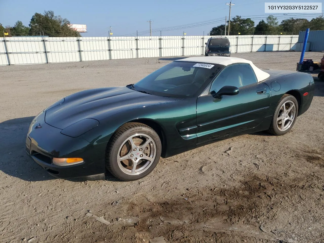 2000 Chevrolet Corvette VIN: 1G1YY32G3Y5122527 Lot: 77346934