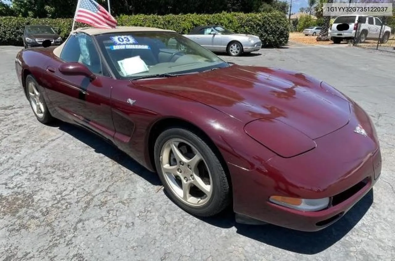 2003 Chevrolet Corvette VIN: 1G1YY32G735122037 Lot: 70933024