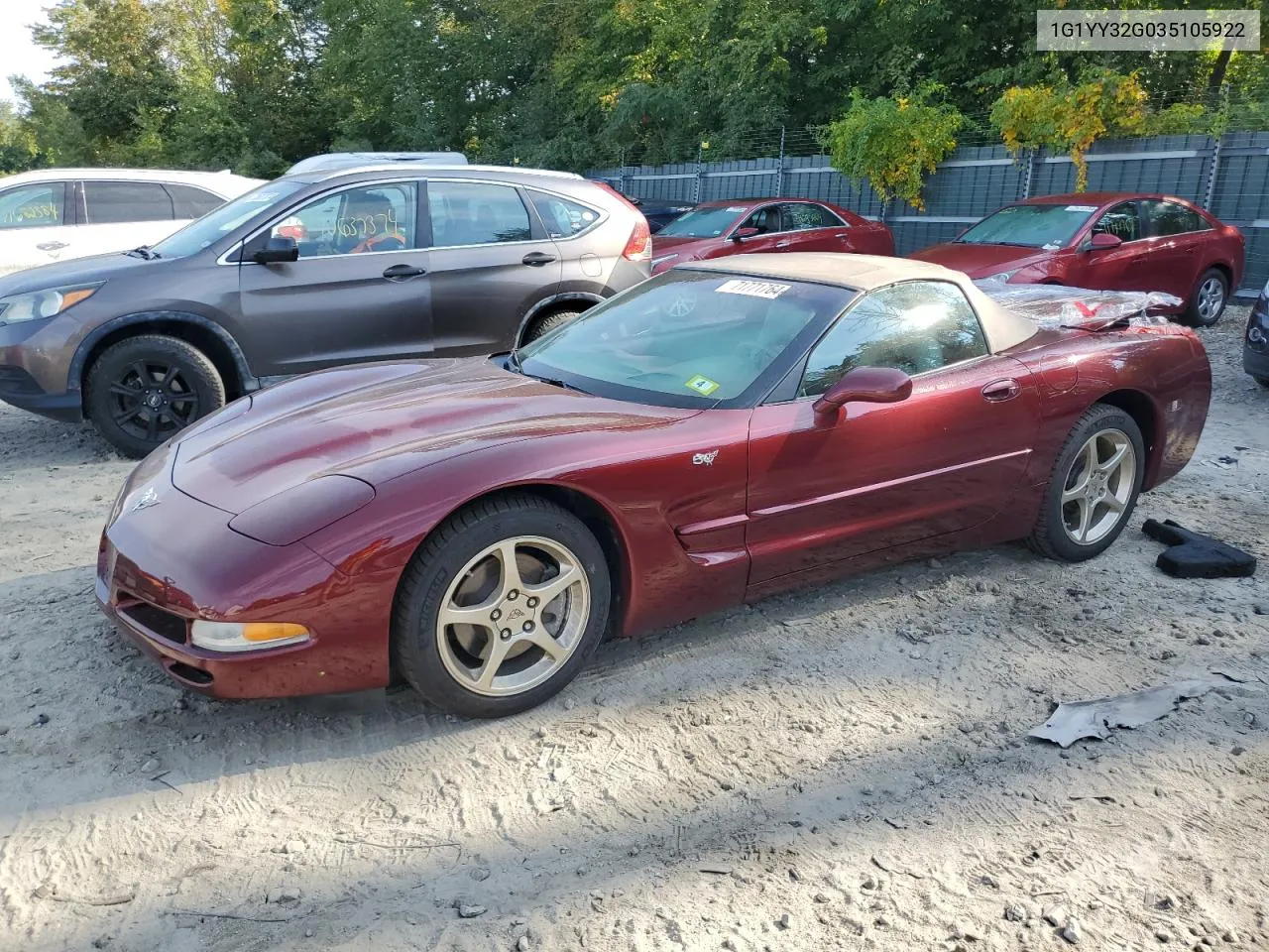 2003 Chevrolet Corvette VIN: 1G1YY32G035105922 Lot: 71771764