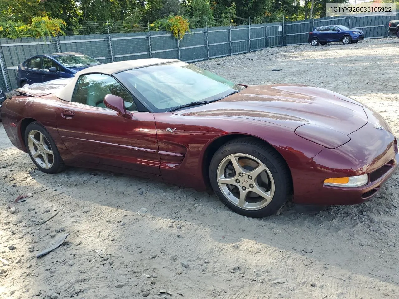 2003 Chevrolet Corvette VIN: 1G1YY32G035105922 Lot: 71771764