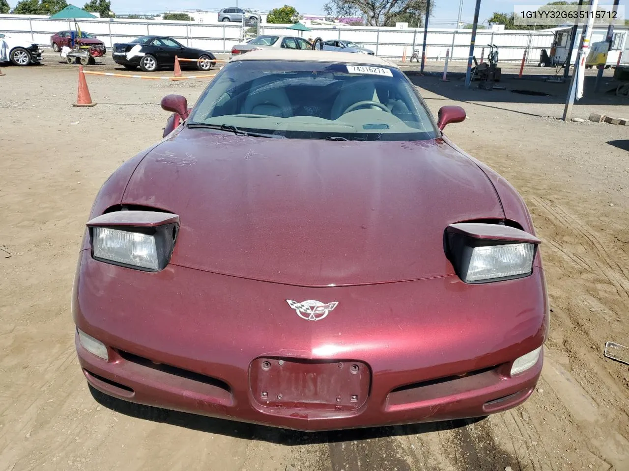 2003 Chevrolet Corvette VIN: 1G1YY32G635115712 Lot: 74316274