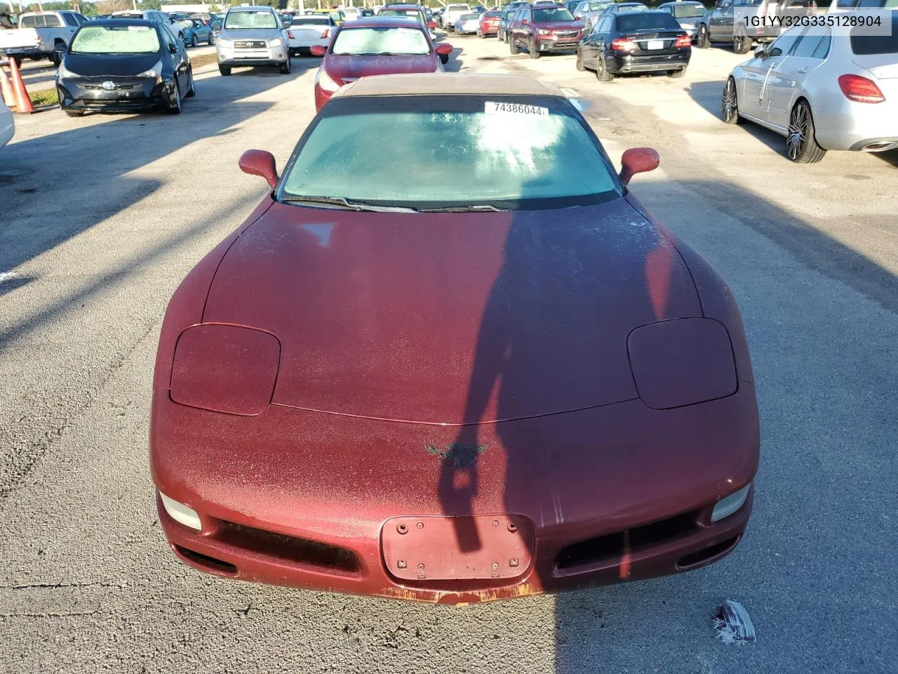 2003 Chevrolet Corvette VIN: 1G1YY32G335128904 Lot: 74386044