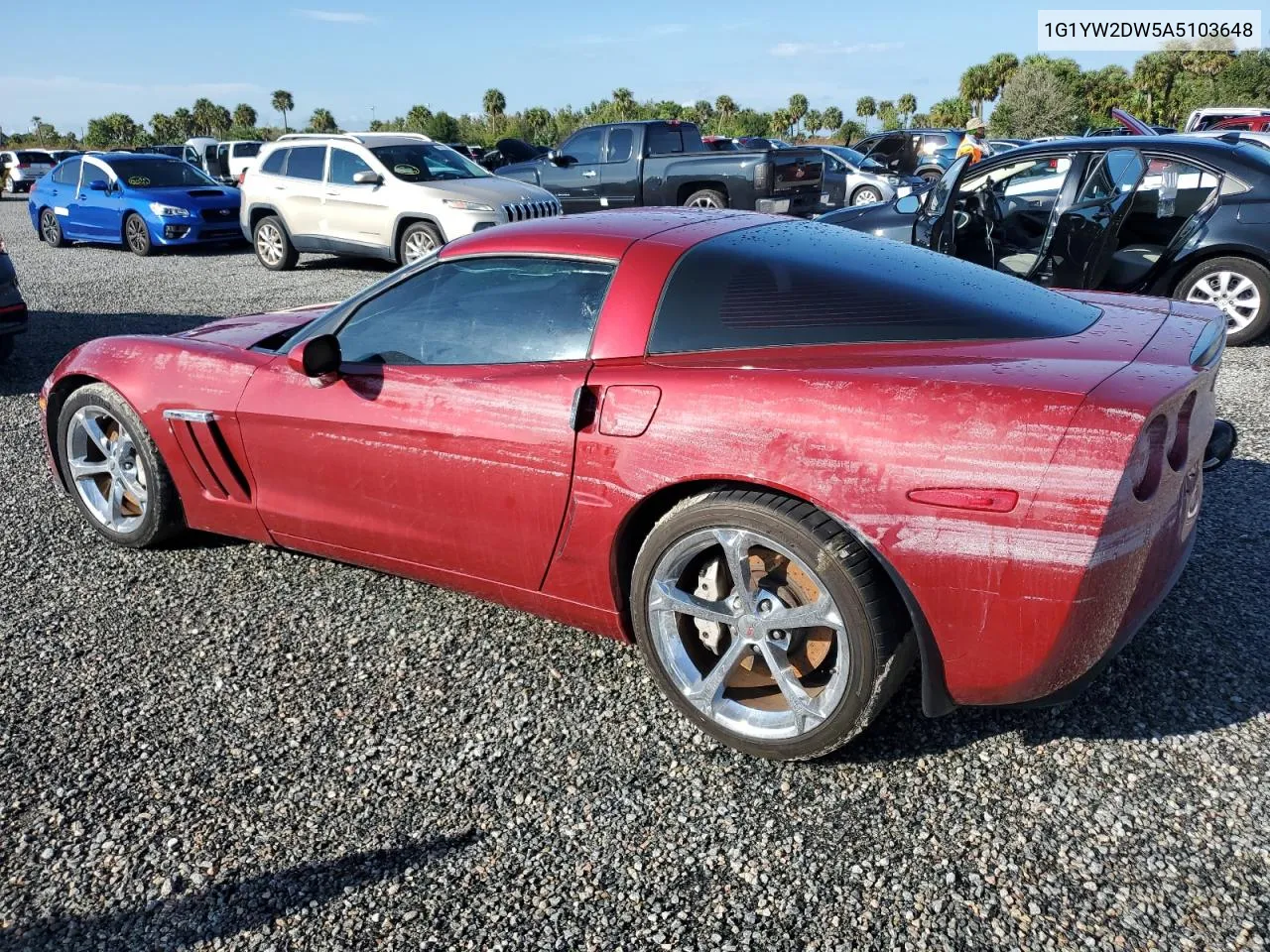 2010 Chevrolet Corvette Grand Sport VIN: 1G1YW2DW5A5103648 Lot: 74106834