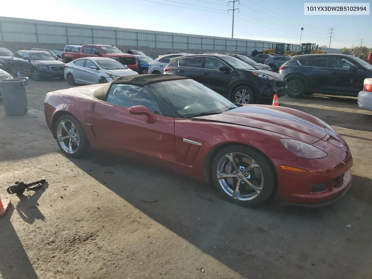 2011 Chevrolet Corvette Grand Sport VIN: 1G1YX3DW2B5102994 Lot: 76832084