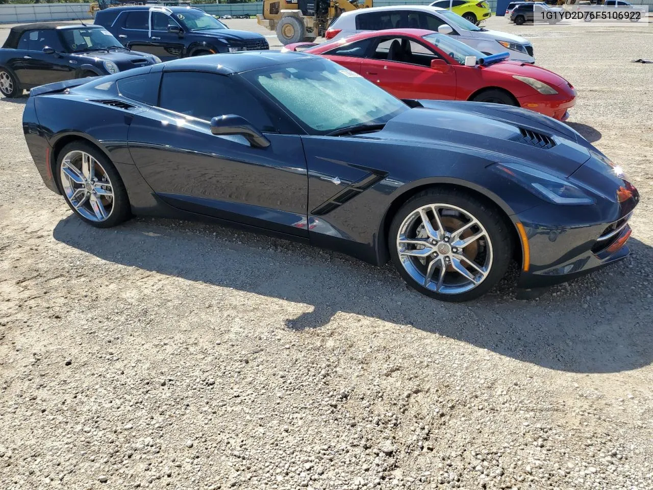 2015 Chevrolet Corvette Stingray 2Lt VIN: 1G1YD2D76F5106922 Lot: 73888084