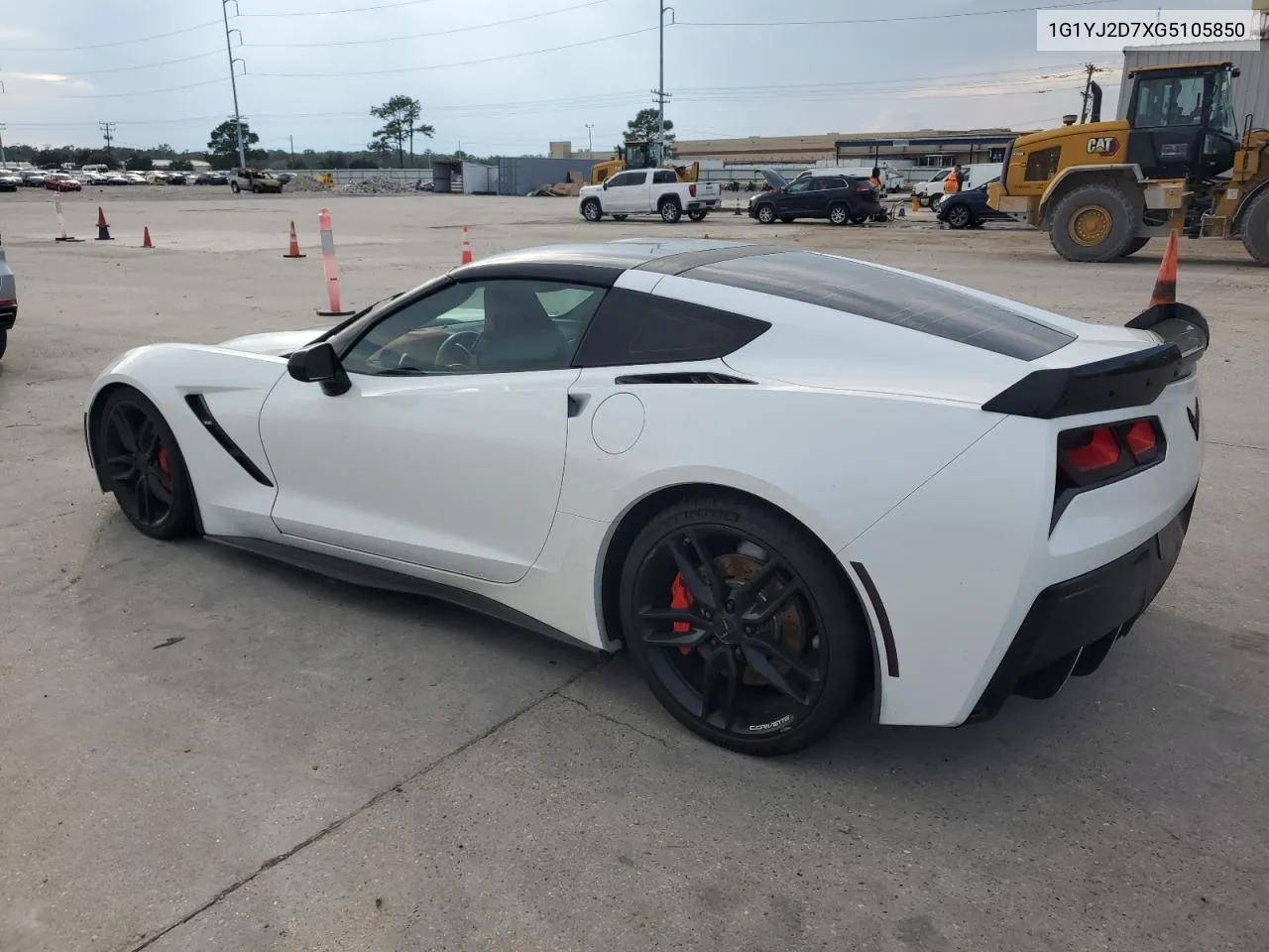 2016 Chevrolet Corvette Stingray Z51 2Lt VIN: 1G1YJ2D7XG5105850 Lot: 71575824