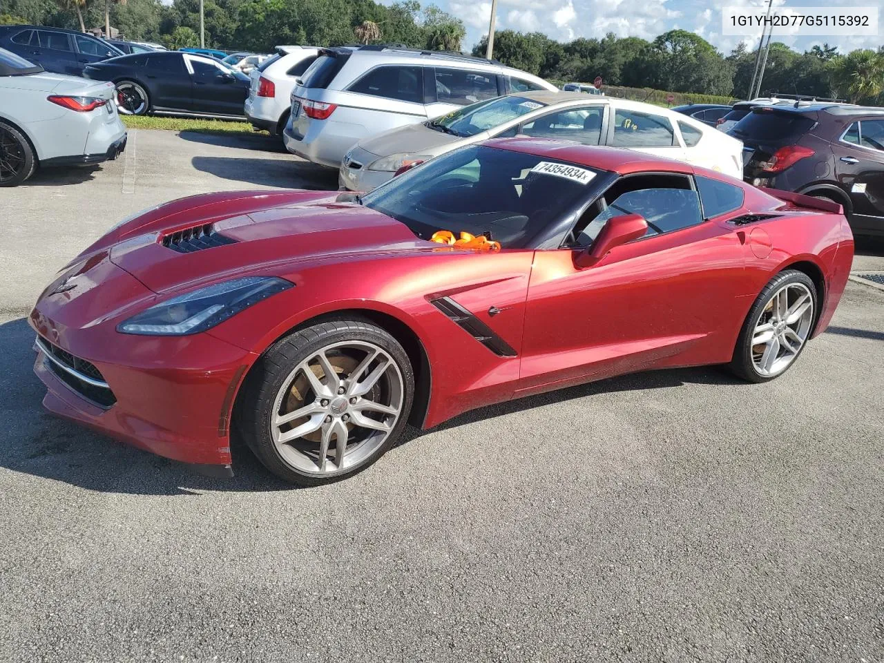 2016 Chevrolet Corvette Stingray Z51 1Lt VIN: 1G1YH2D77G5115392 Lot: 74354934