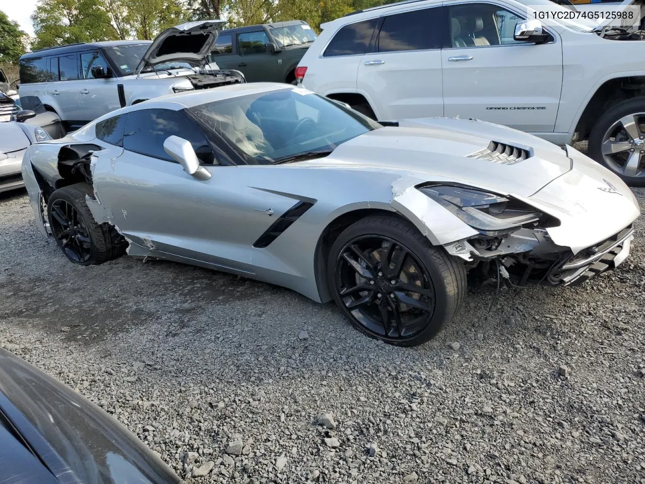 2016 Chevrolet Corvette Stingray 2Lt VIN: 1G1YC2D74G5125988 Lot: 74536924