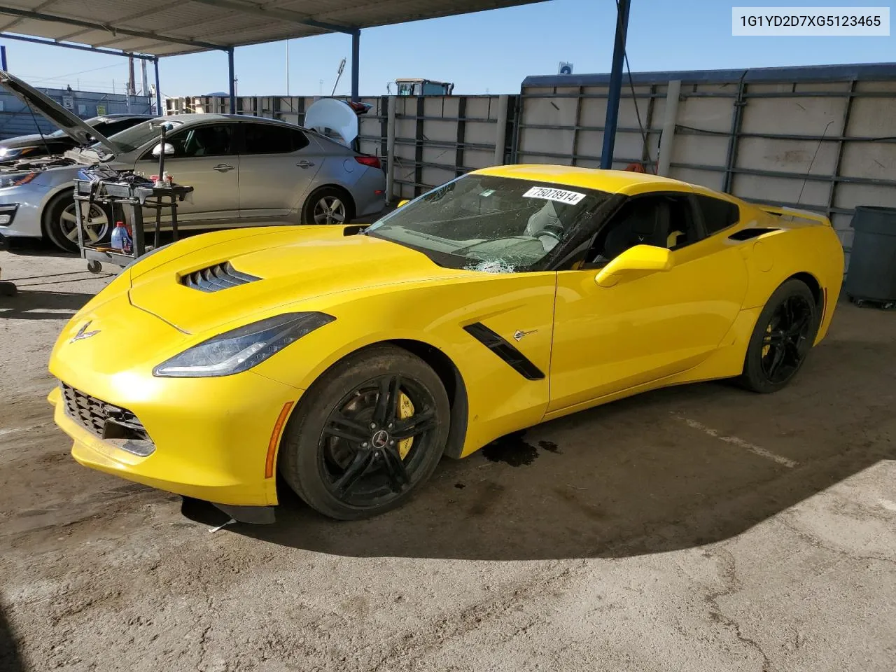 2016 Chevrolet Corvette Stingray 2Lt VIN: 1G1YD2D7XG5123465 Lot: 75078914