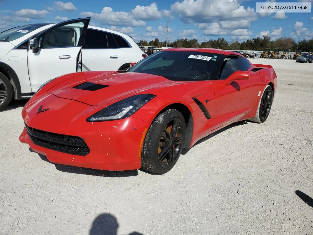 2016 Chevrolet Corvette Stingray 2Lt VIN: 1G1YC2D7XG5117958 Lot: 77501224