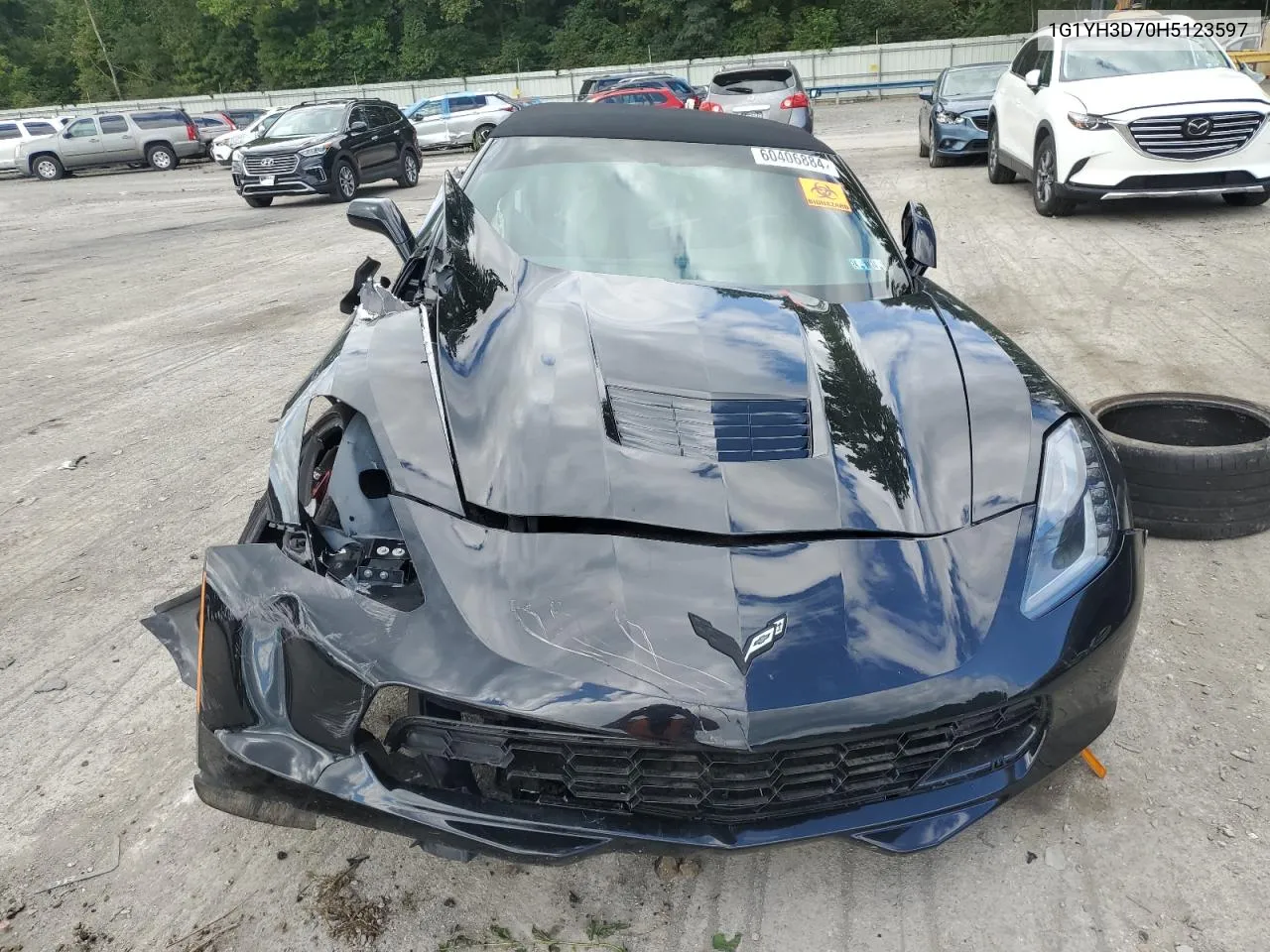 2017 Chevrolet Corvette Stingray Z51 1Lt VIN: 1G1YH3D70H5123597 Lot: 60406884