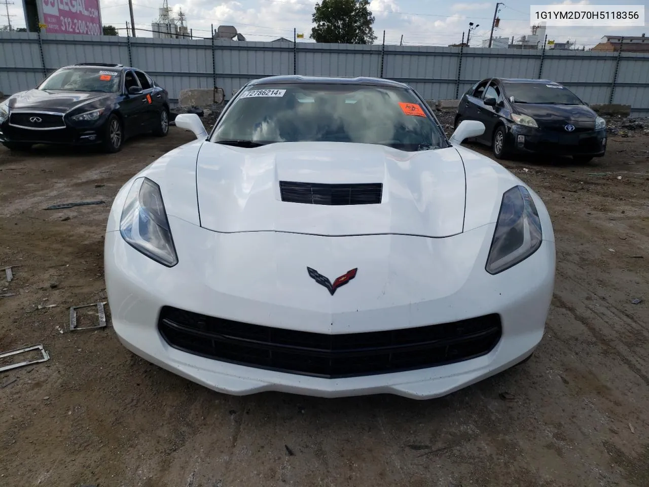 2017 Chevrolet Corvette Stingray Z51 3Lt VIN: 1G1YM2D70H5118356 Lot: 72786214