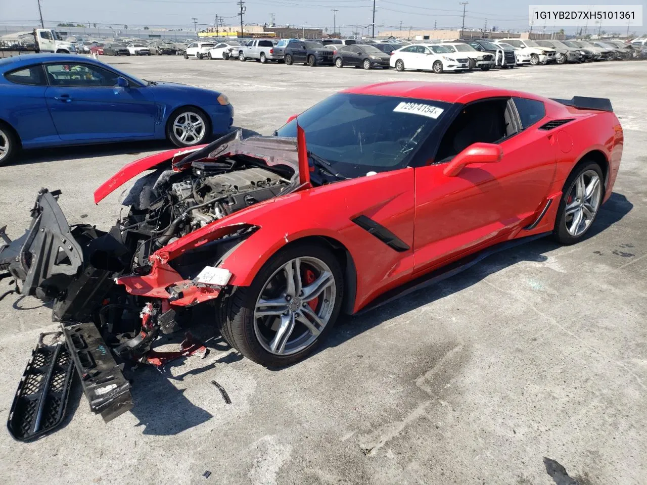 1G1YB2D7XH5101361 2017 Chevrolet Corvette Stingray 1Lt