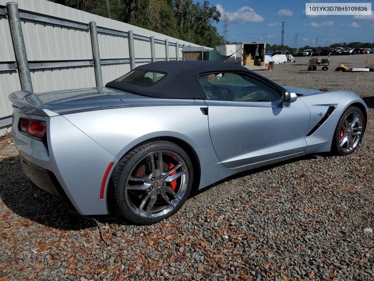 2017 Chevrolet Corvette Stingray Z51 2Lt VIN: 1G1YK3D78H5109836 Lot: 80411924