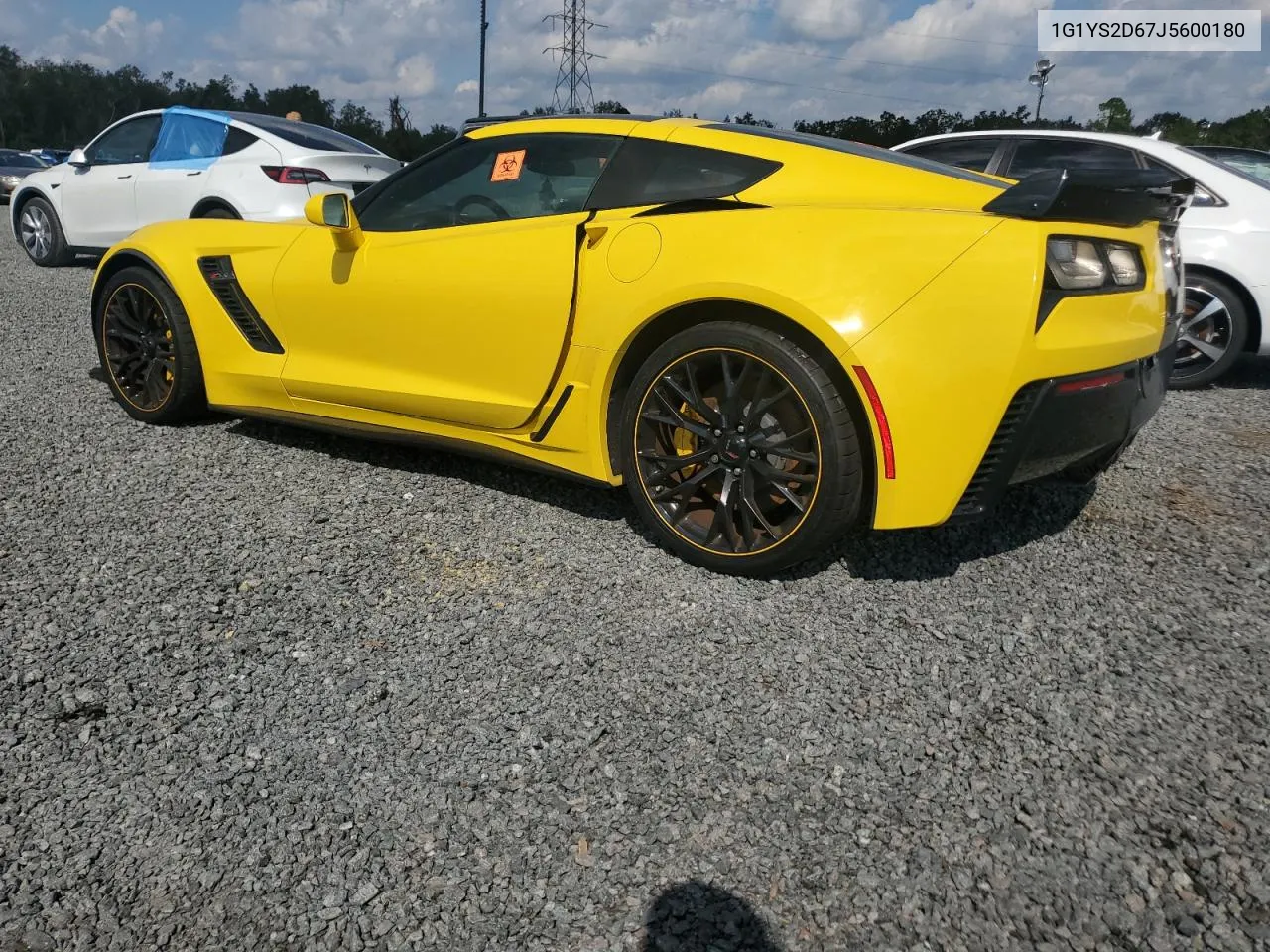 2018 Chevrolet Corvette Z06 2Lz VIN: 1G1YS2D67J5600180 Lot: 74374494