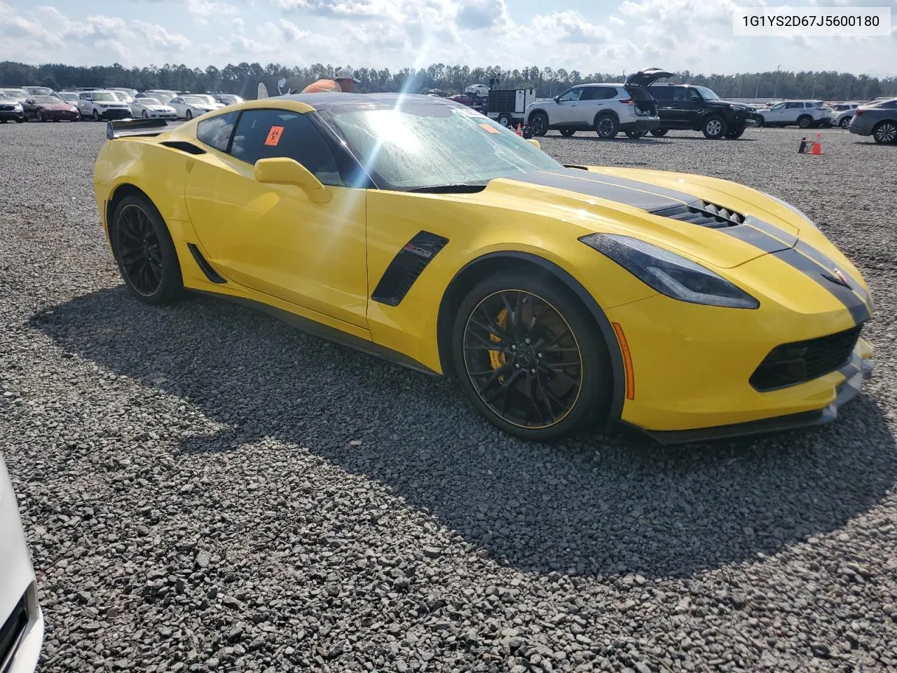 2018 Chevrolet Corvette Z06 2Lz VIN: 1G1YS2D67J5600180 Lot: 74374494