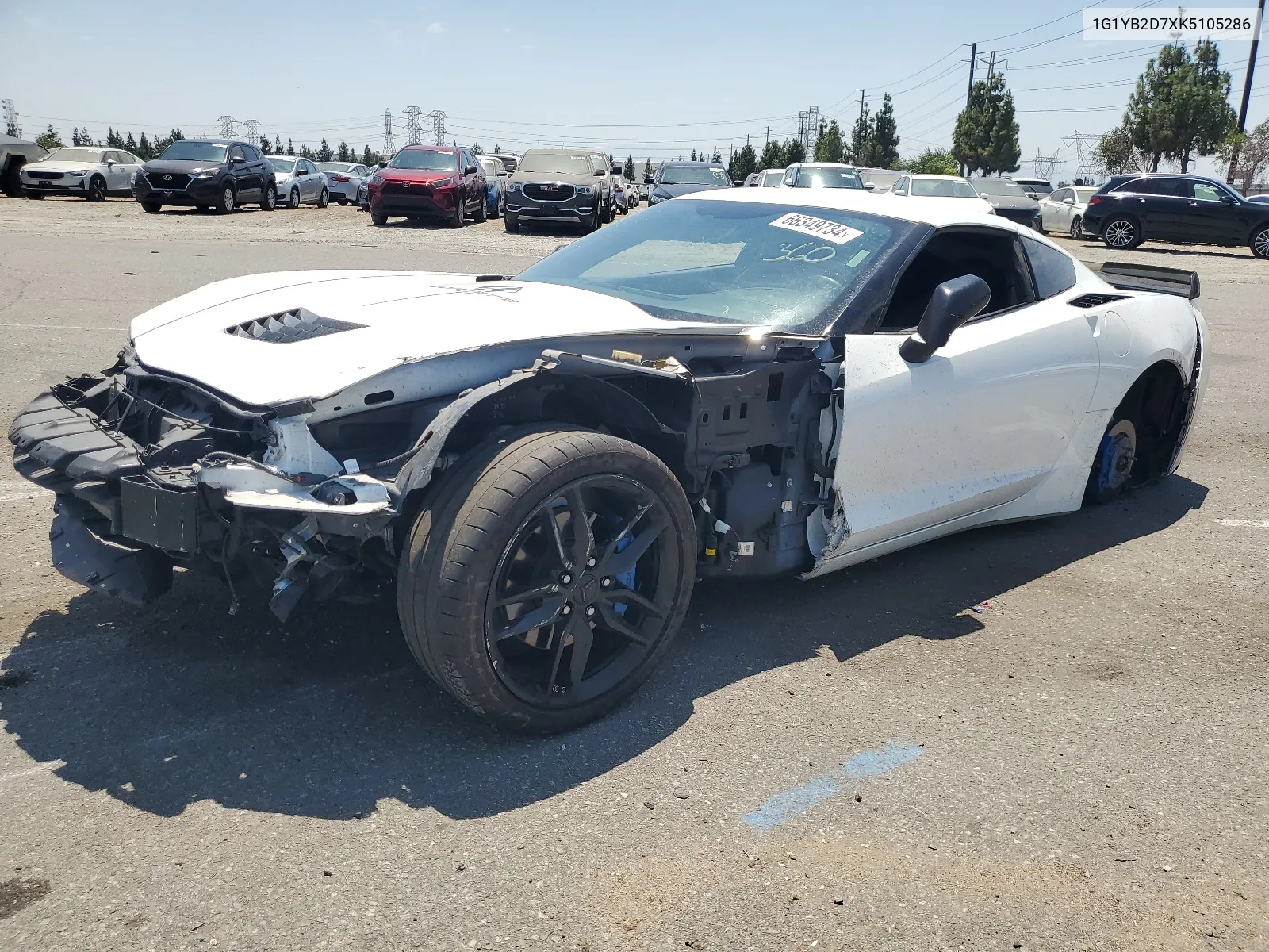 2019 Chevrolet Corvette Stingray 1Lt VIN: 1G1YB2D7XK5105286 Lot: 66349734