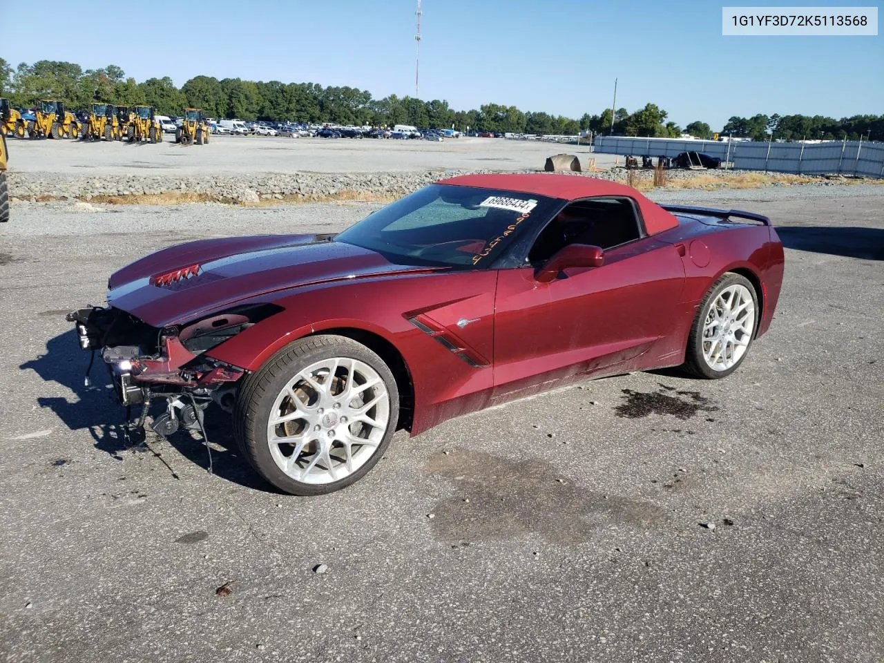 2019 Chevrolet Corvette Stingray 3Lt VIN: 1G1YF3D72K5113568 Lot: 69686434