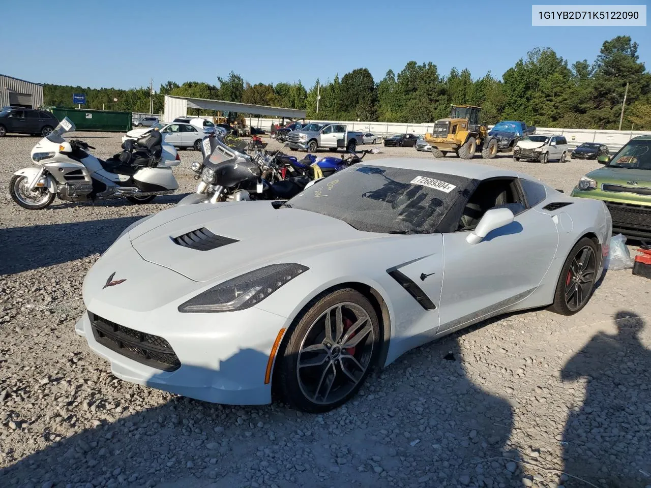 2019 Chevrolet Corvette Stingray 1Lt VIN: 1G1YB2D71K5122090 Lot: 72689304