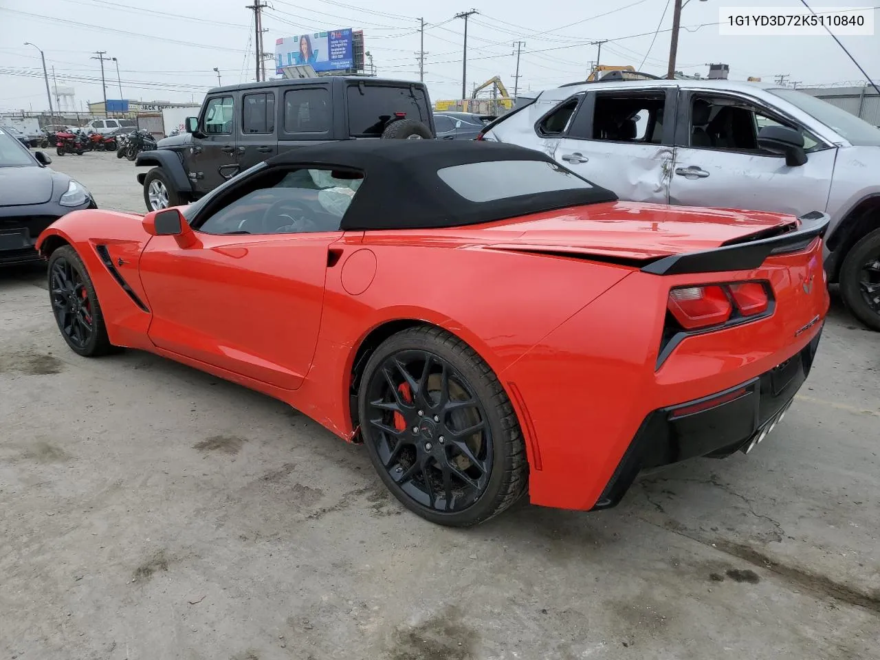 2019 Chevrolet Corvette Stingray 2Lt VIN: 1G1YD3D72K5110840 Lot: 73524604