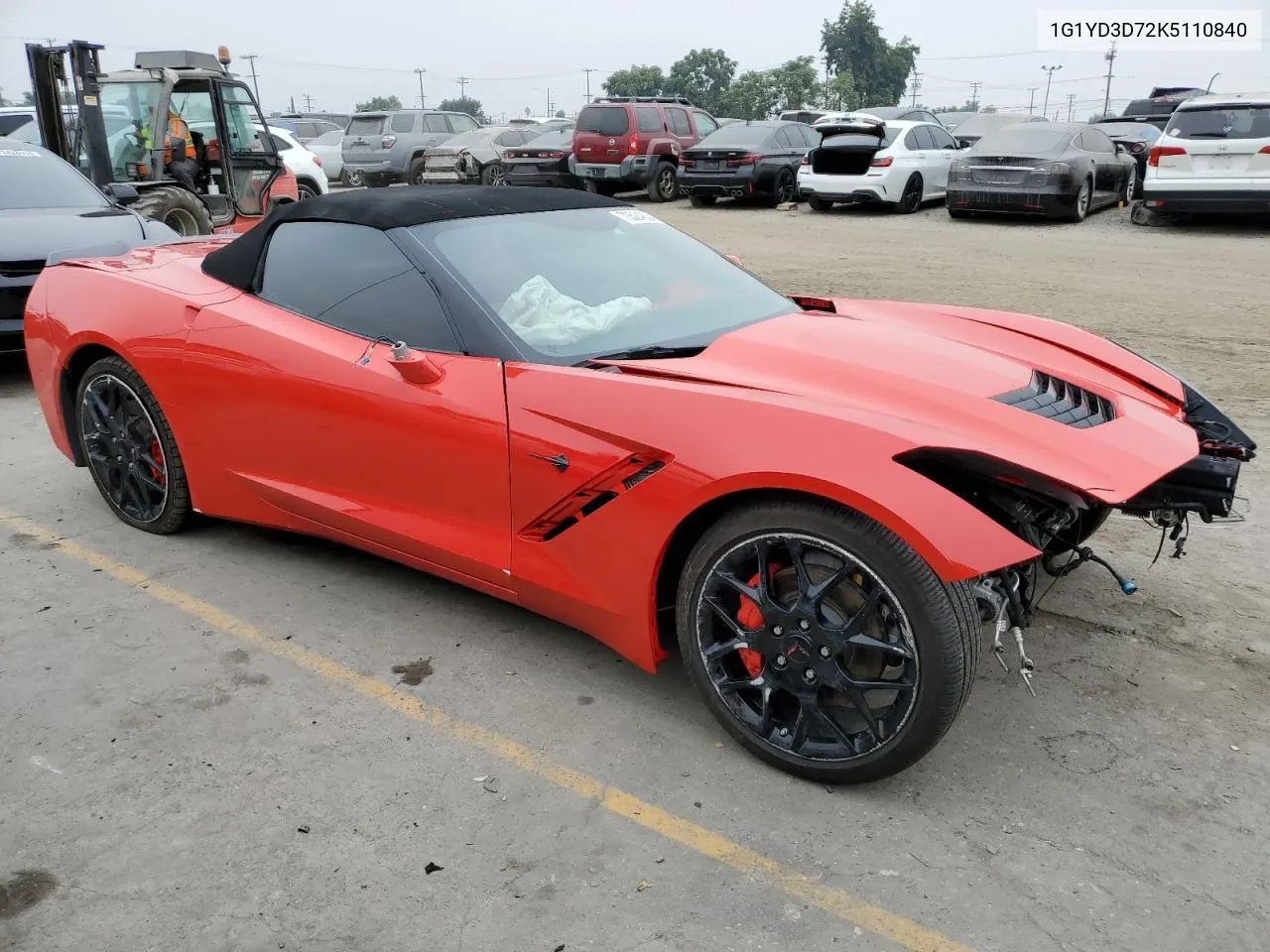 2019 Chevrolet Corvette Stingray 2Lt VIN: 1G1YD3D72K5110840 Lot: 73524604