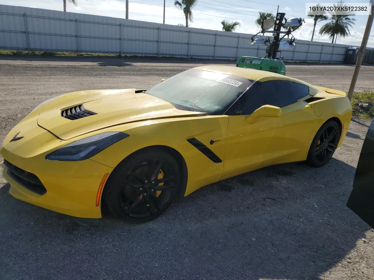 2019 Chevrolet Corvette Stingray 1Lt VIN: 1G1YA2D7XK5122382 Lot: 75543734