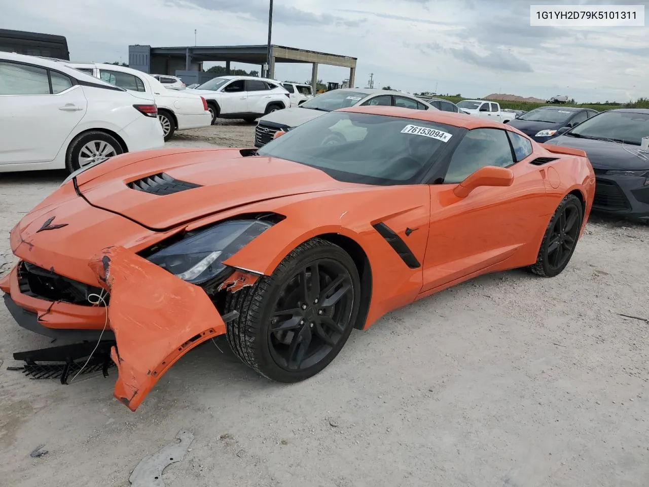 2019 Chevrolet Corvette Stingray Z51 1Lt VIN: 1G1YH2D79K5101311 Lot: 76153094