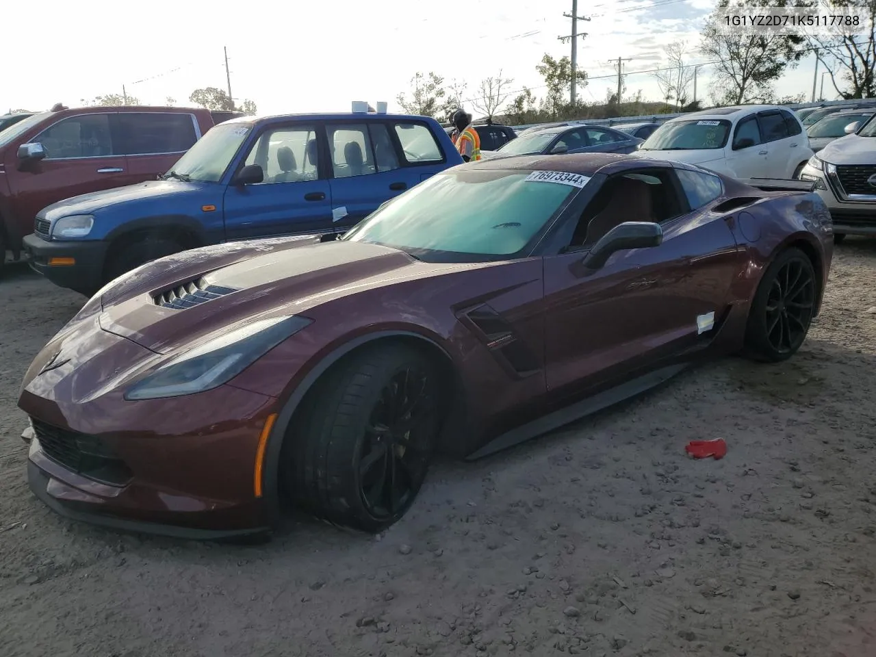 2019 Chevrolet Corvette Grand Sport 3Lt VIN: 1G1YZ2D71K5117788 Lot: 76973344