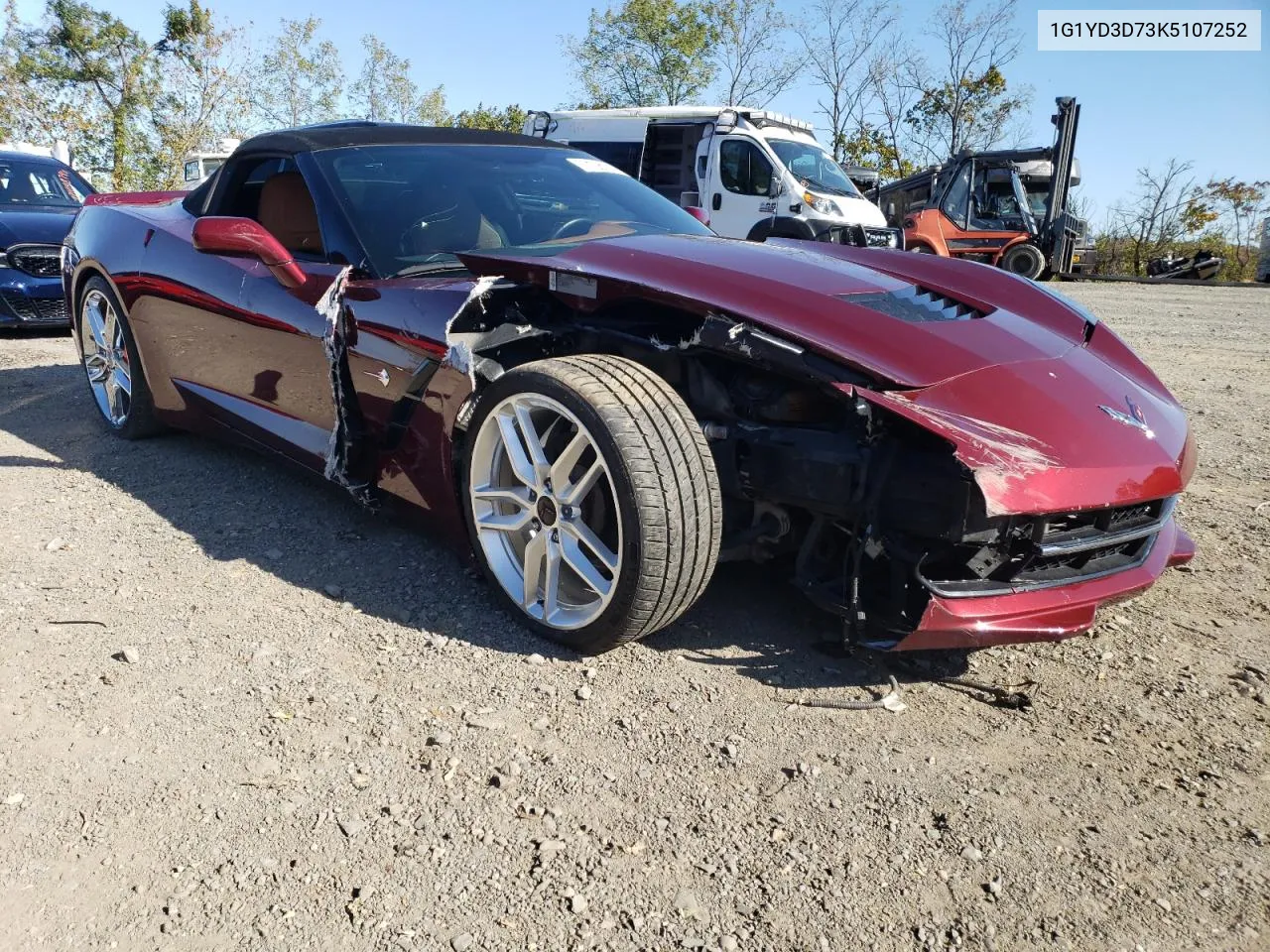 2019 Chevrolet Corvette Stingray 2Lt VIN: 1G1YD3D73K5107252 Lot: 77106114